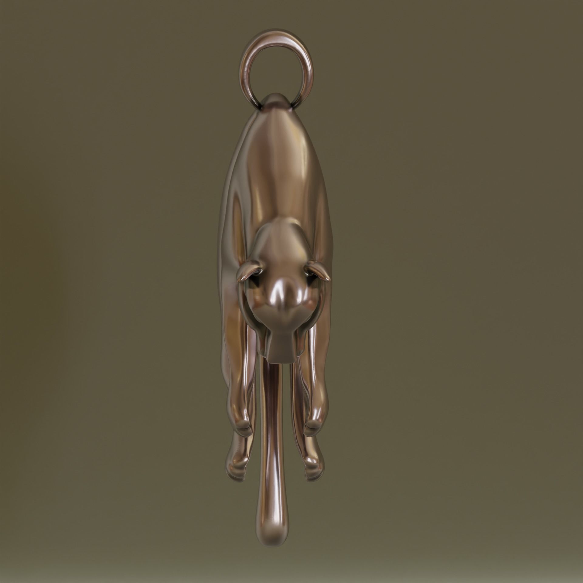 Hanging Panther Pendant 3D print model_2