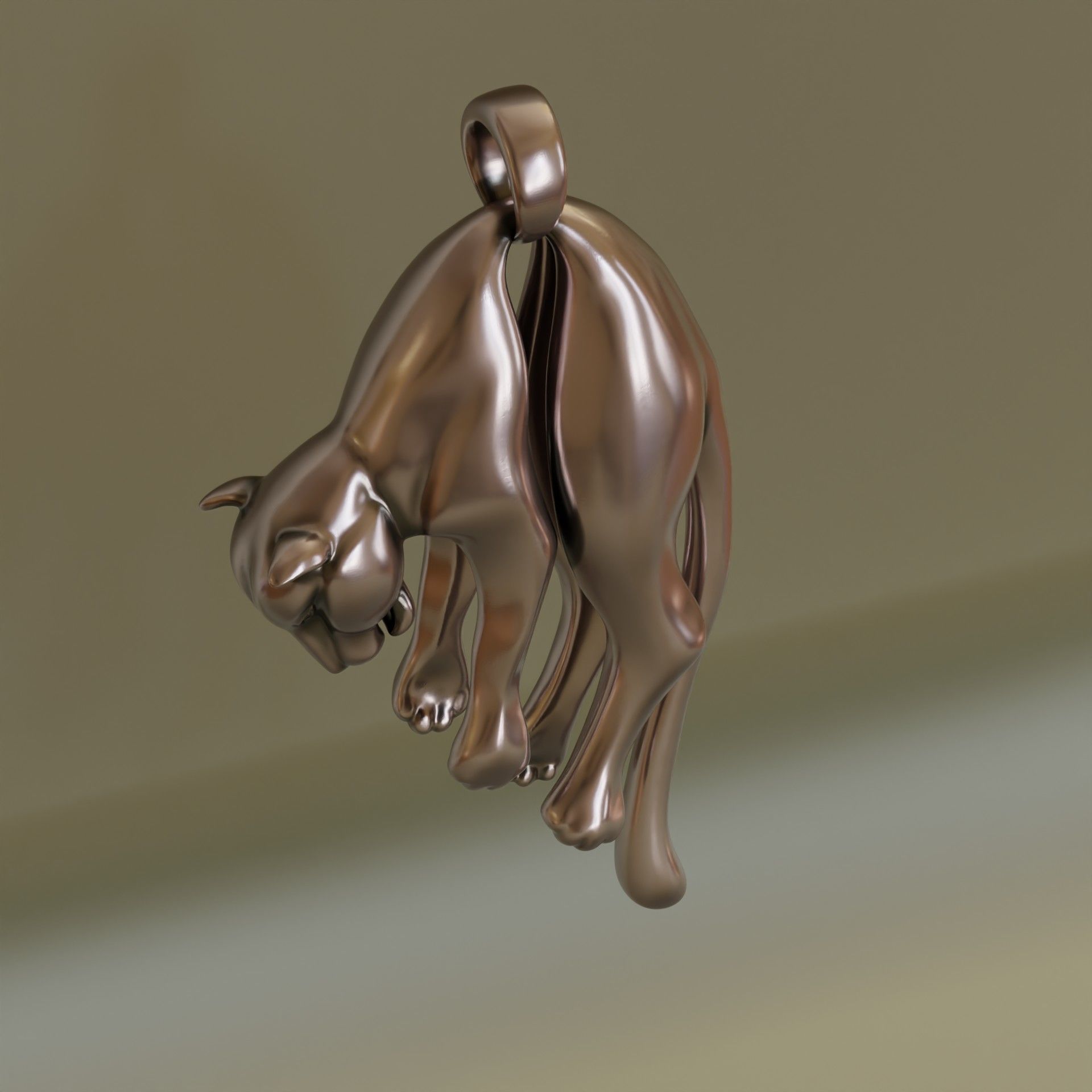 Hanging Panther Pendant 3D print model_1