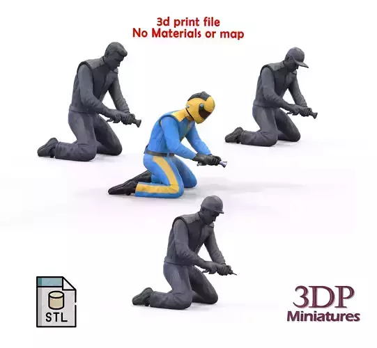 N2 Pit crew with Wheel Gun 3D print model
