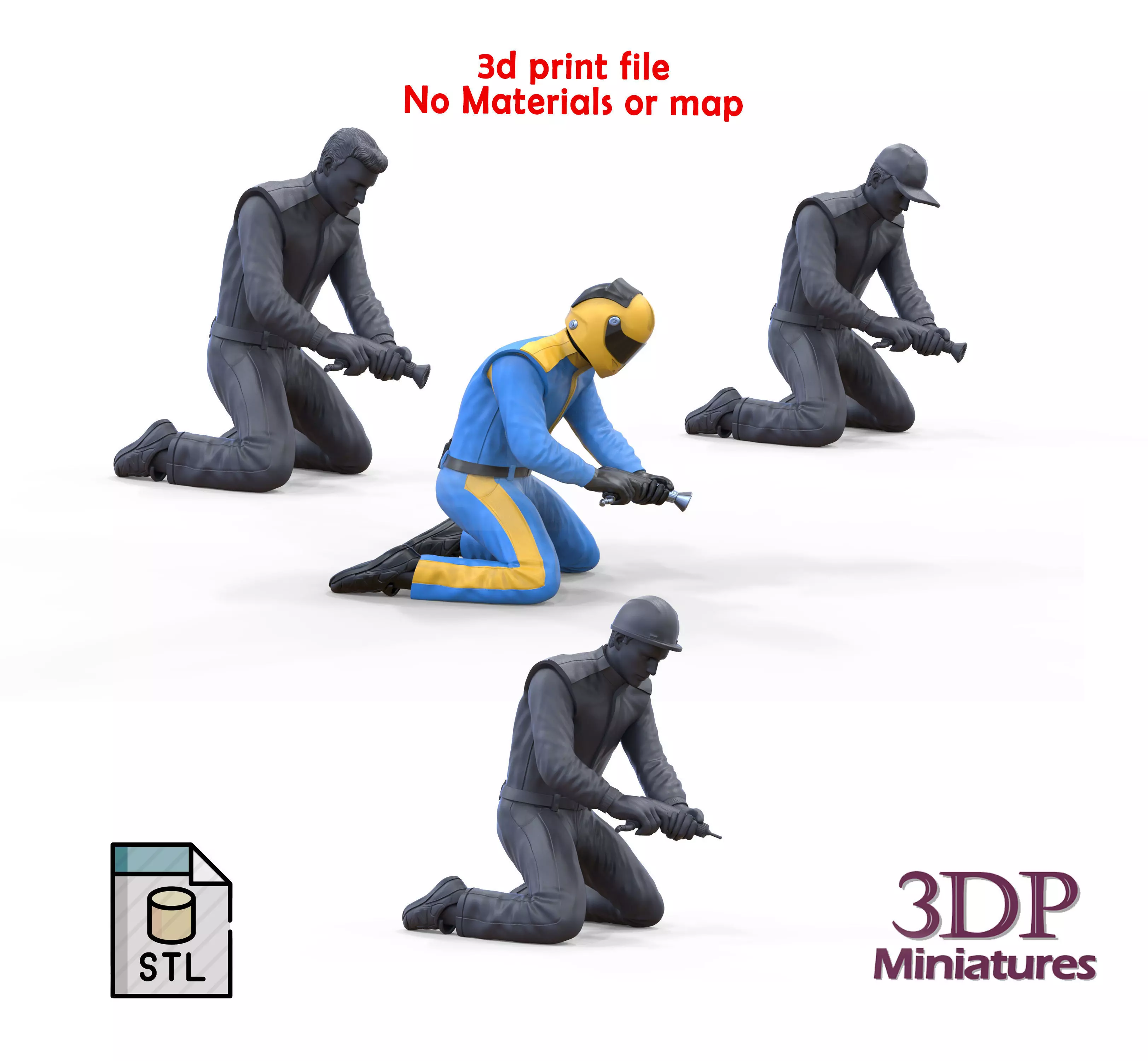 N2 Pit crew with Wheel Gun 3D print model