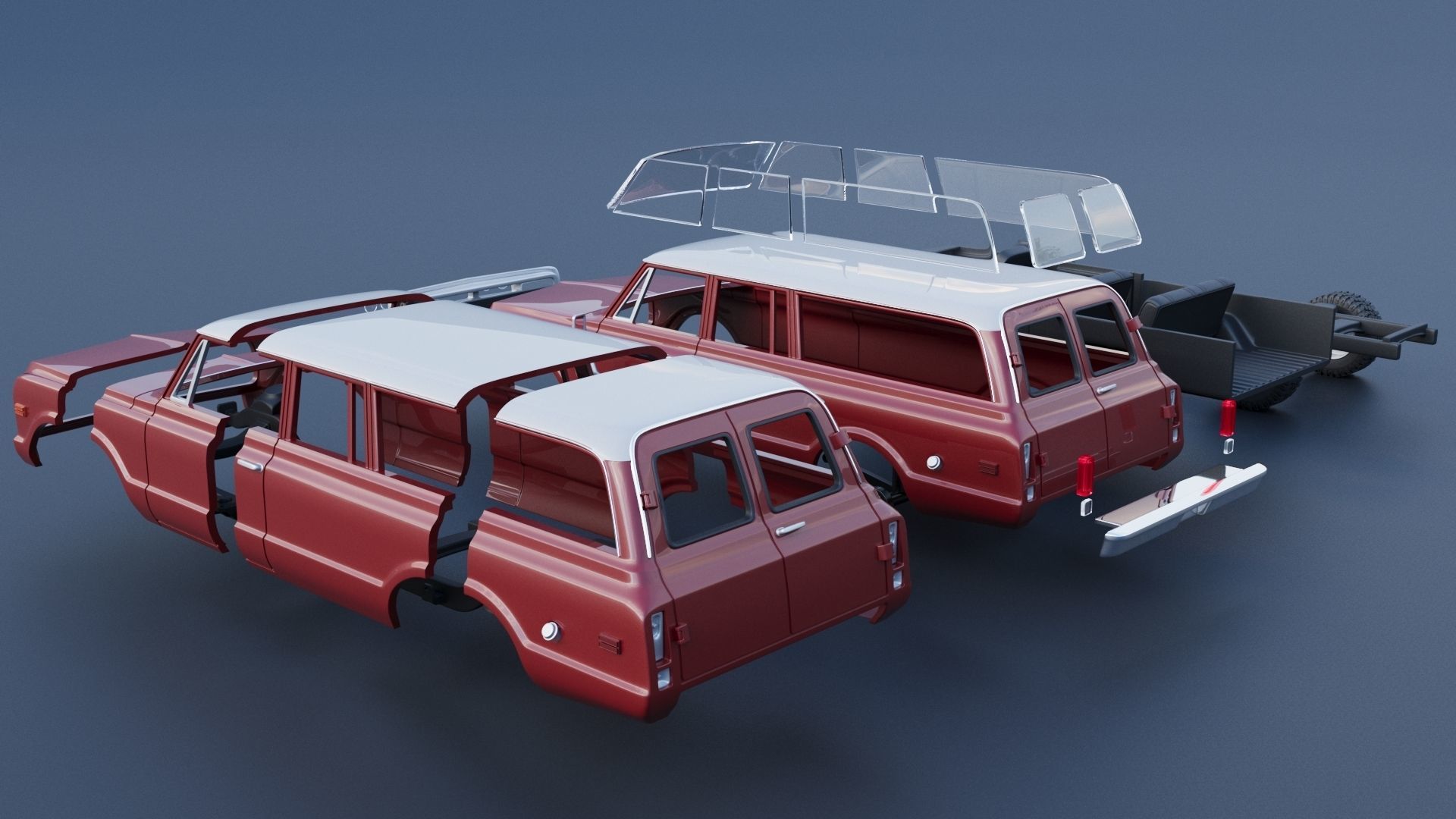 GMC Suburban 1972  3D print model_11