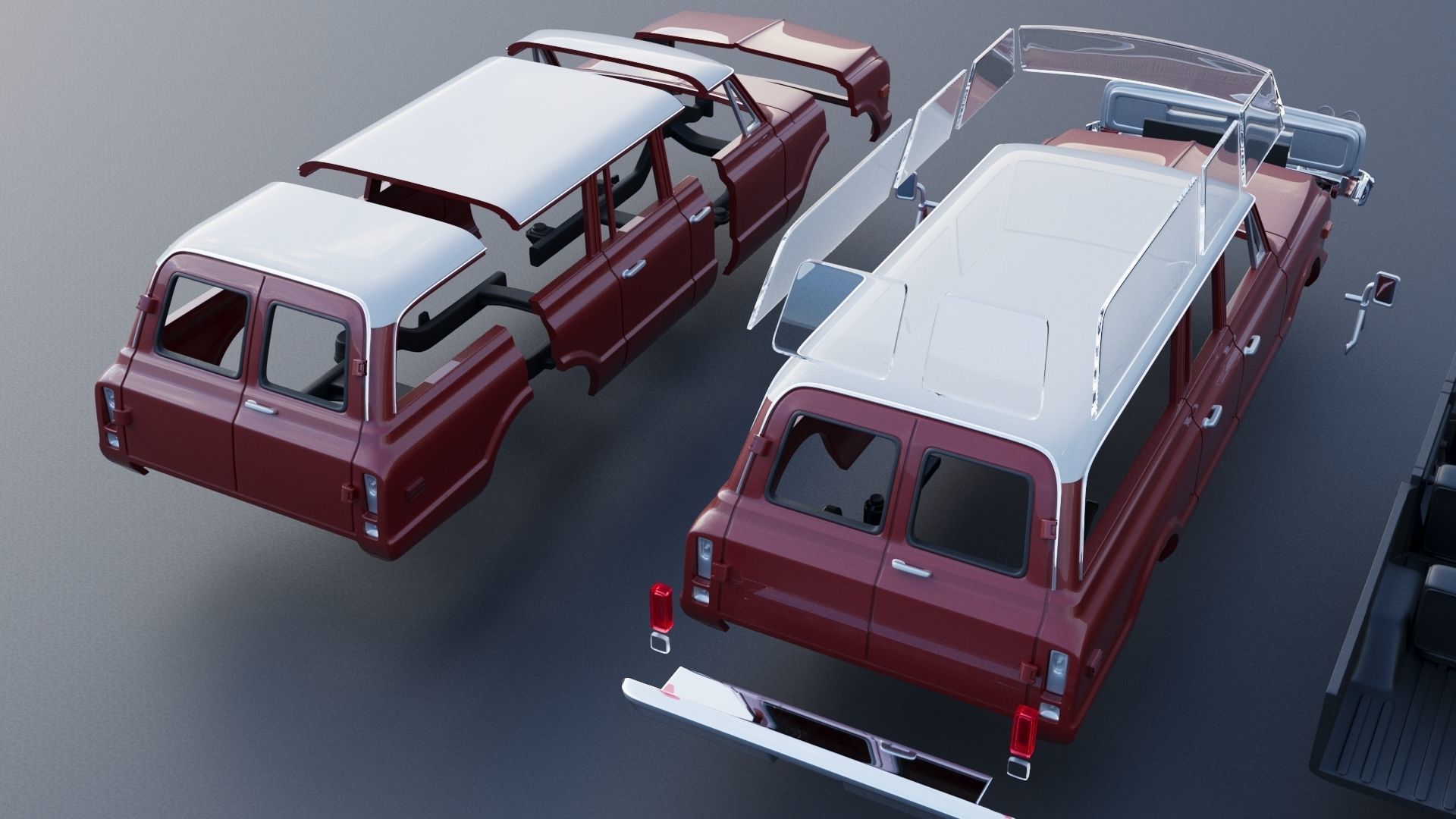 GMC Suburban 1972  3D print model_12