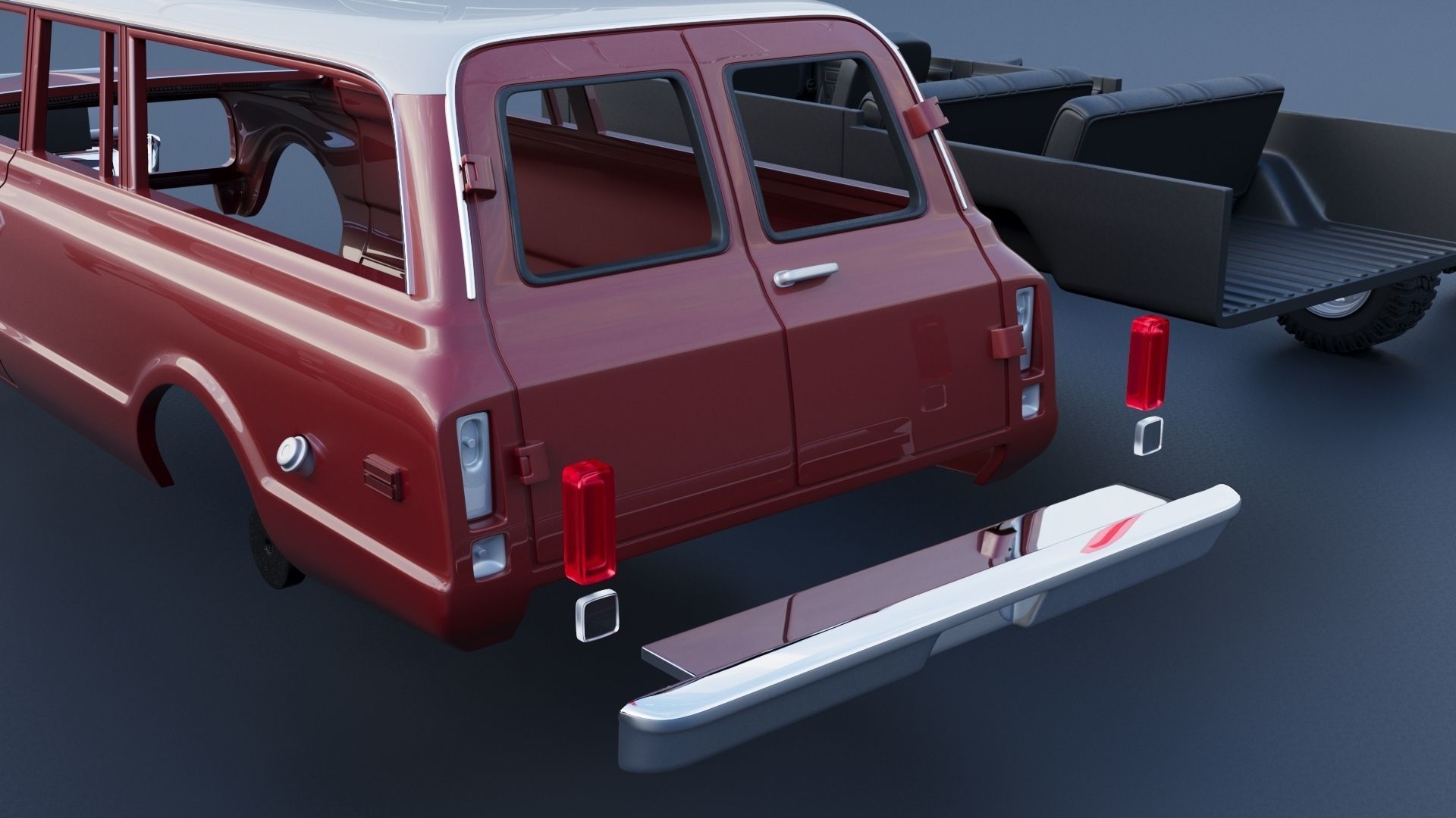 GMC Suburban 1972  3D print model_13