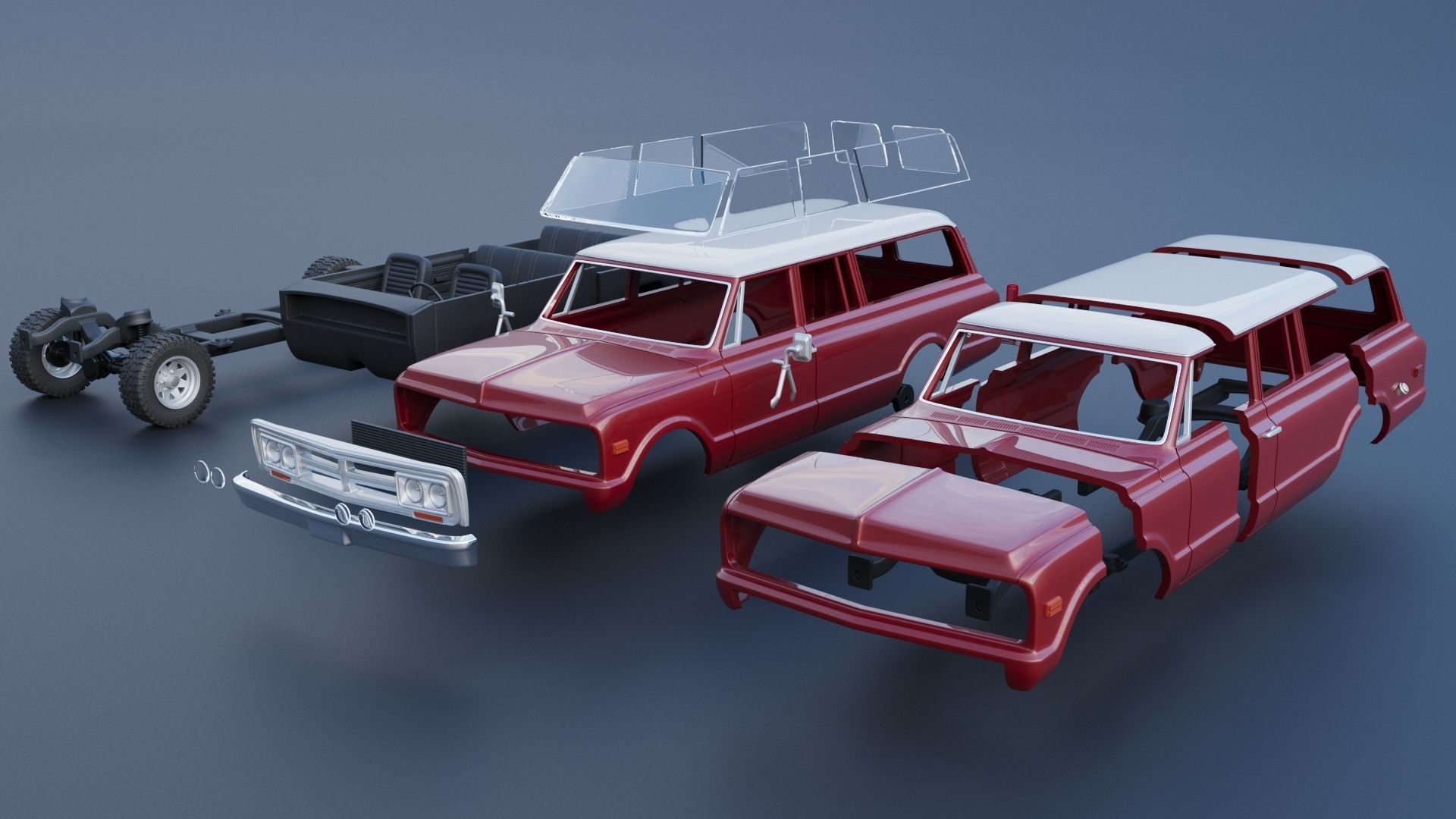 GMC Suburban 1972  3D print model_9