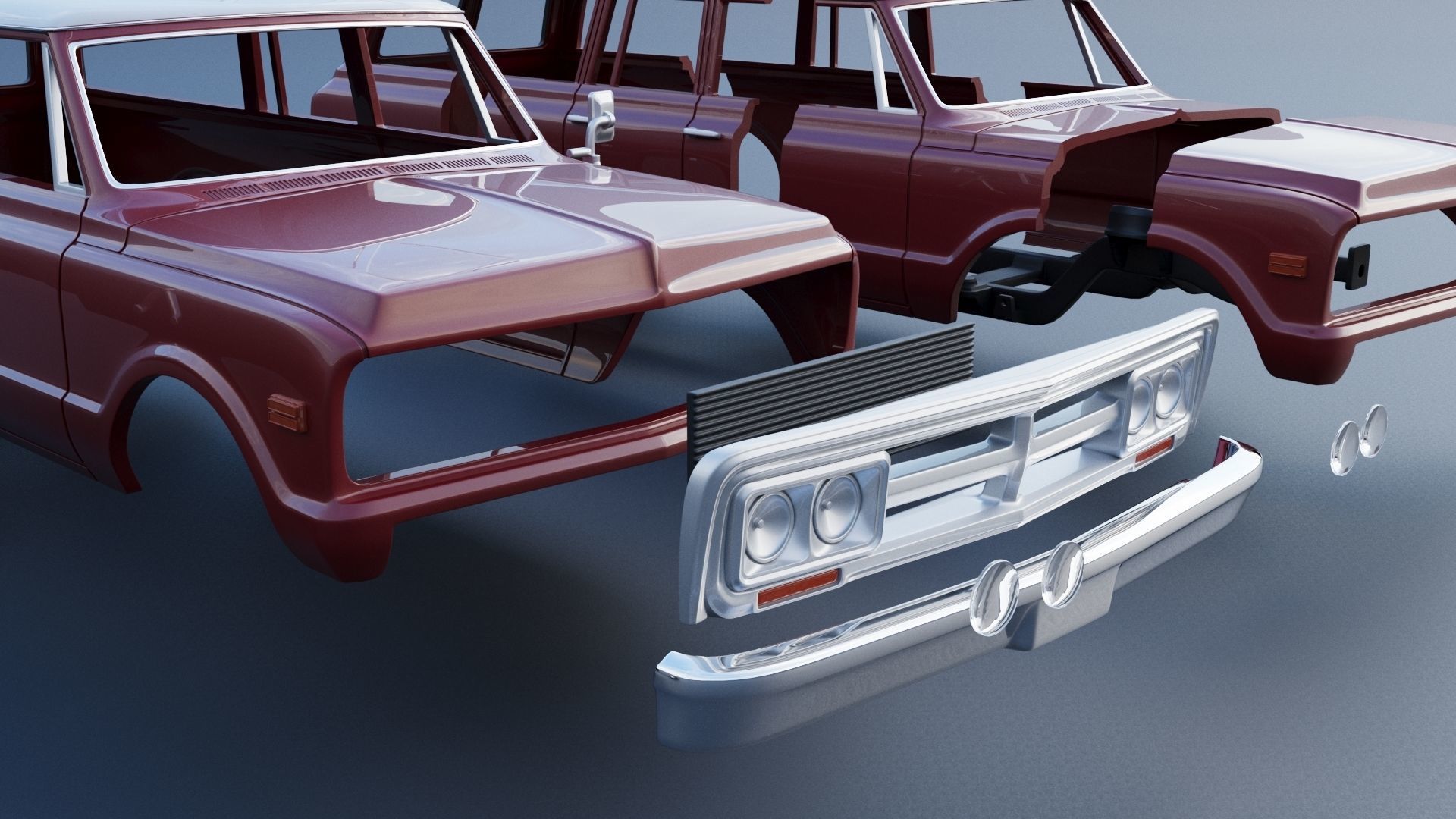 GMC Suburban 1972  3D print model_14