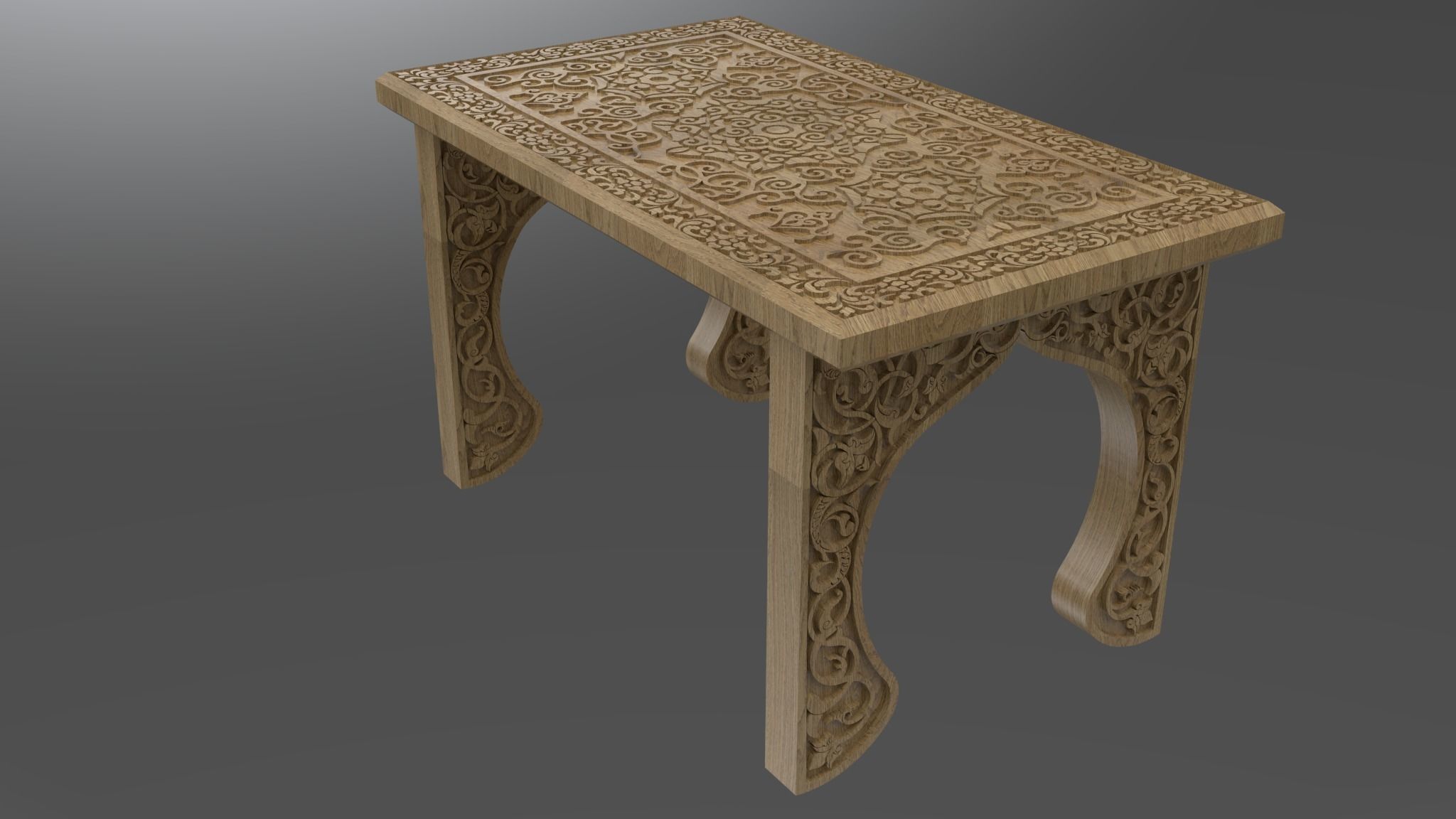 Traditional arabic coffee table 3D print model_1
