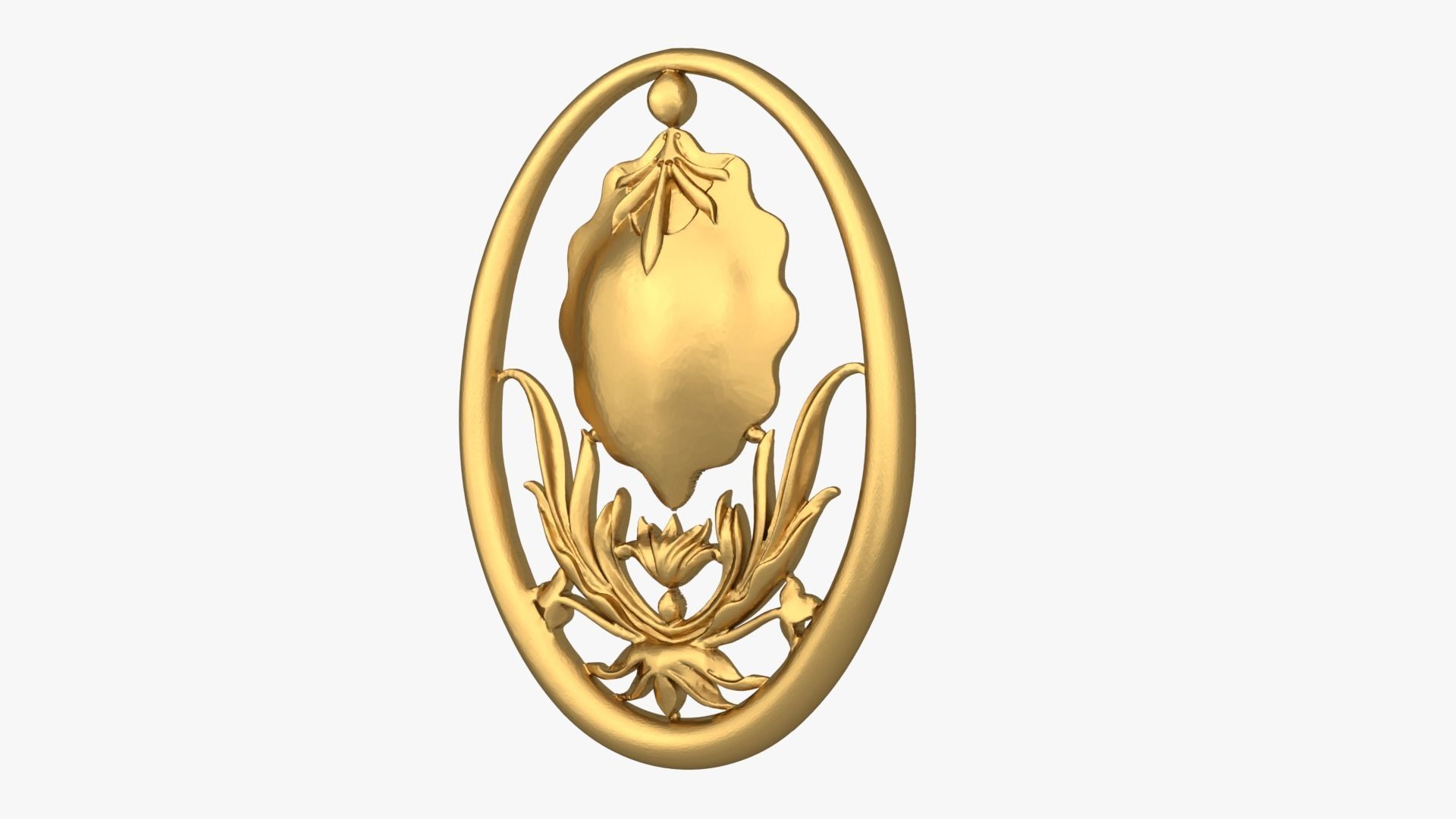 Classic oval decor ornament 266 3D model_3