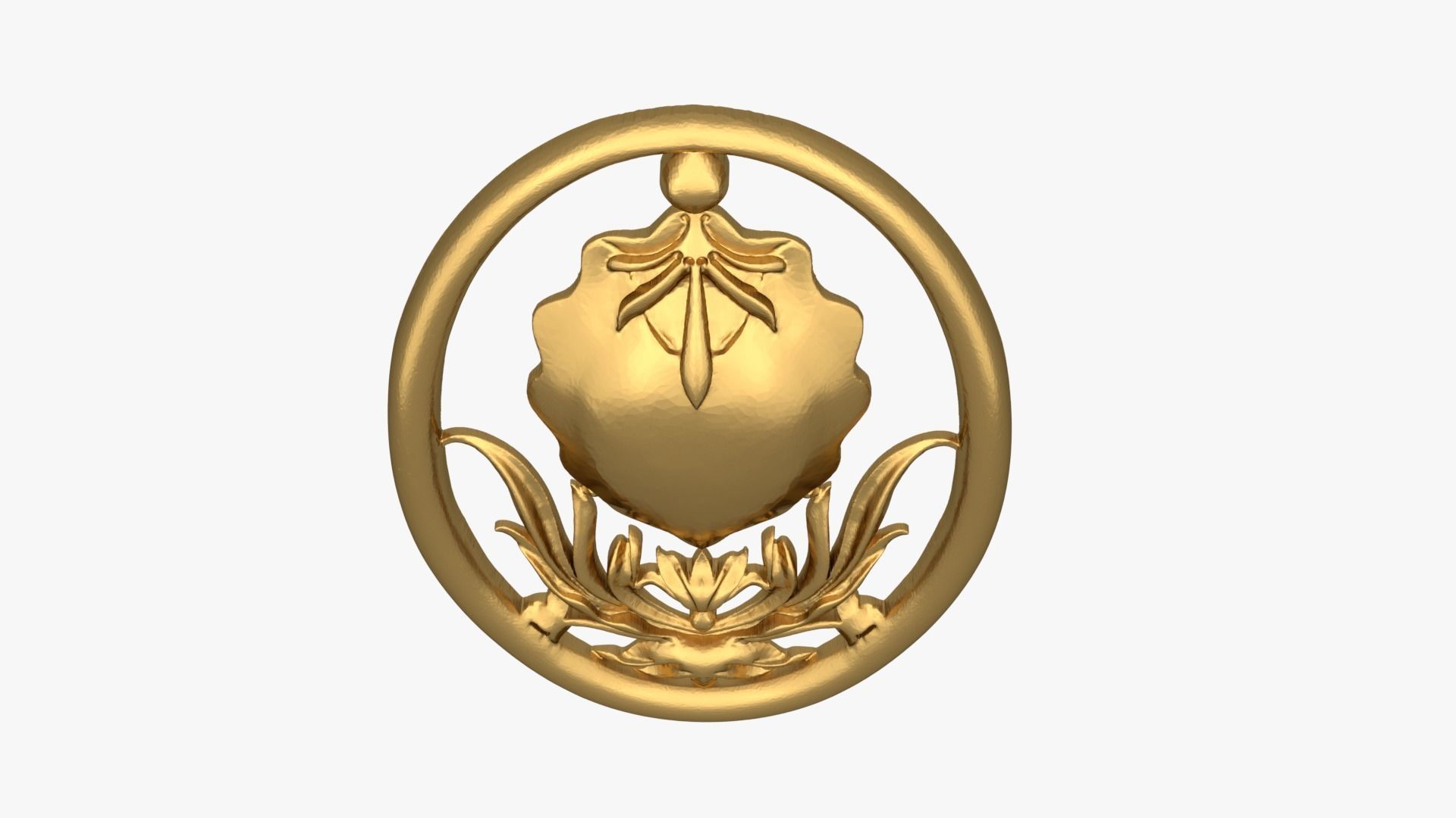 Classic oval decor ornament 266 3D model_5