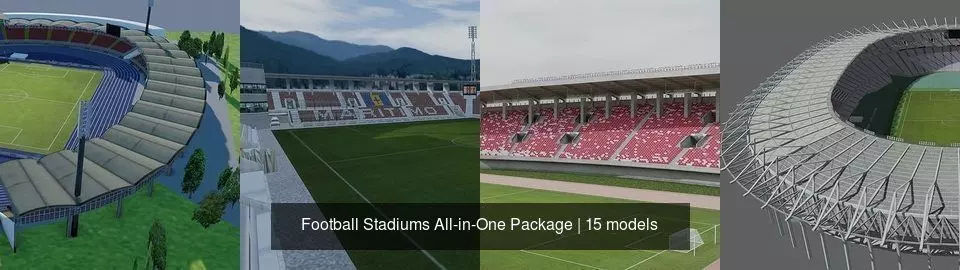 Football Stadiums All-in-One Package 3D Model Collection_0