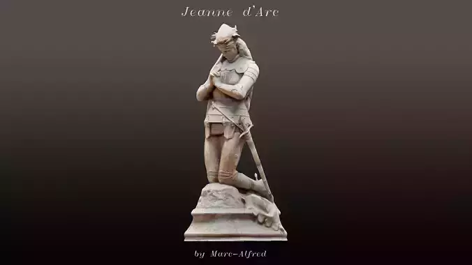 Statue of Jeanne d Arc - CGI - FAO - DAO - 3D PRINT Low-poly 3D model
