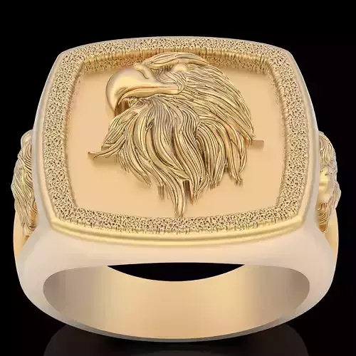 Eagle ring  gold silver printable jewelry 3D model