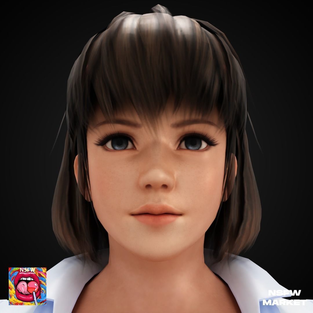 EXCLUSIVE EDITION RIGGED CHARACTER HITOMI - SECRET CLASS Low-poly 3D model_2