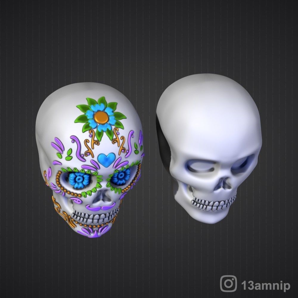 Mexican skull Calavera 3D print model_1