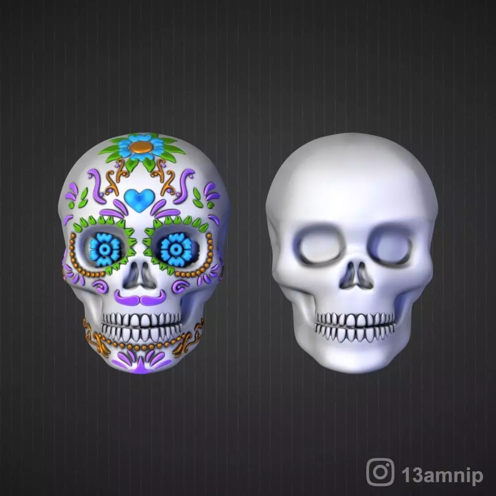 Mexican skull Calavera 3D print model_0