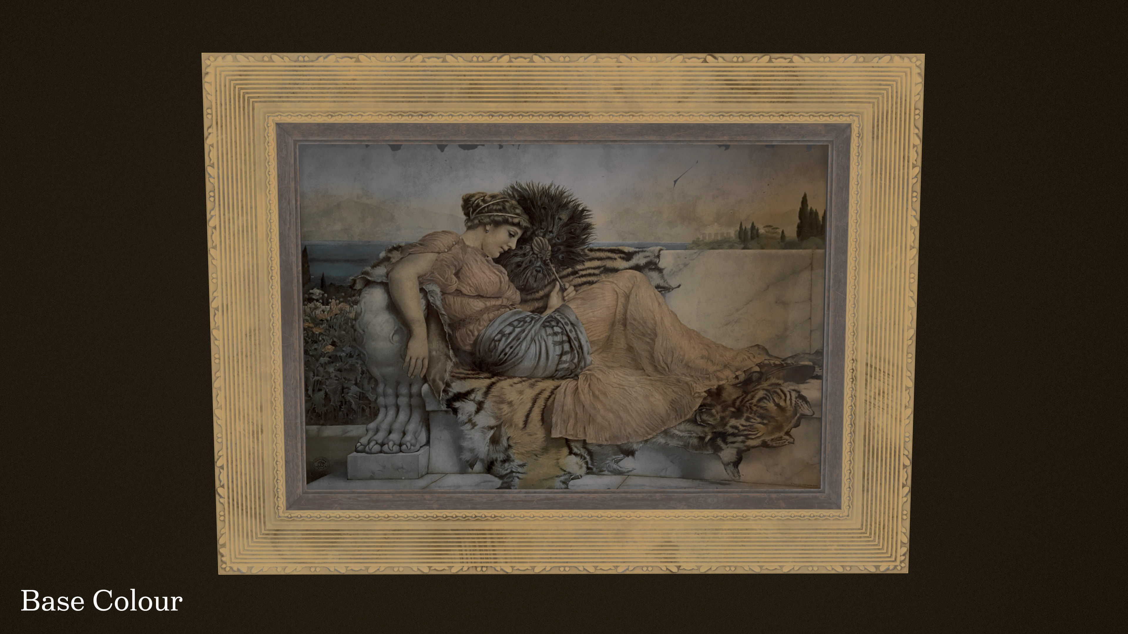 Victorian Framed Painting Low-poly 3D model_18
