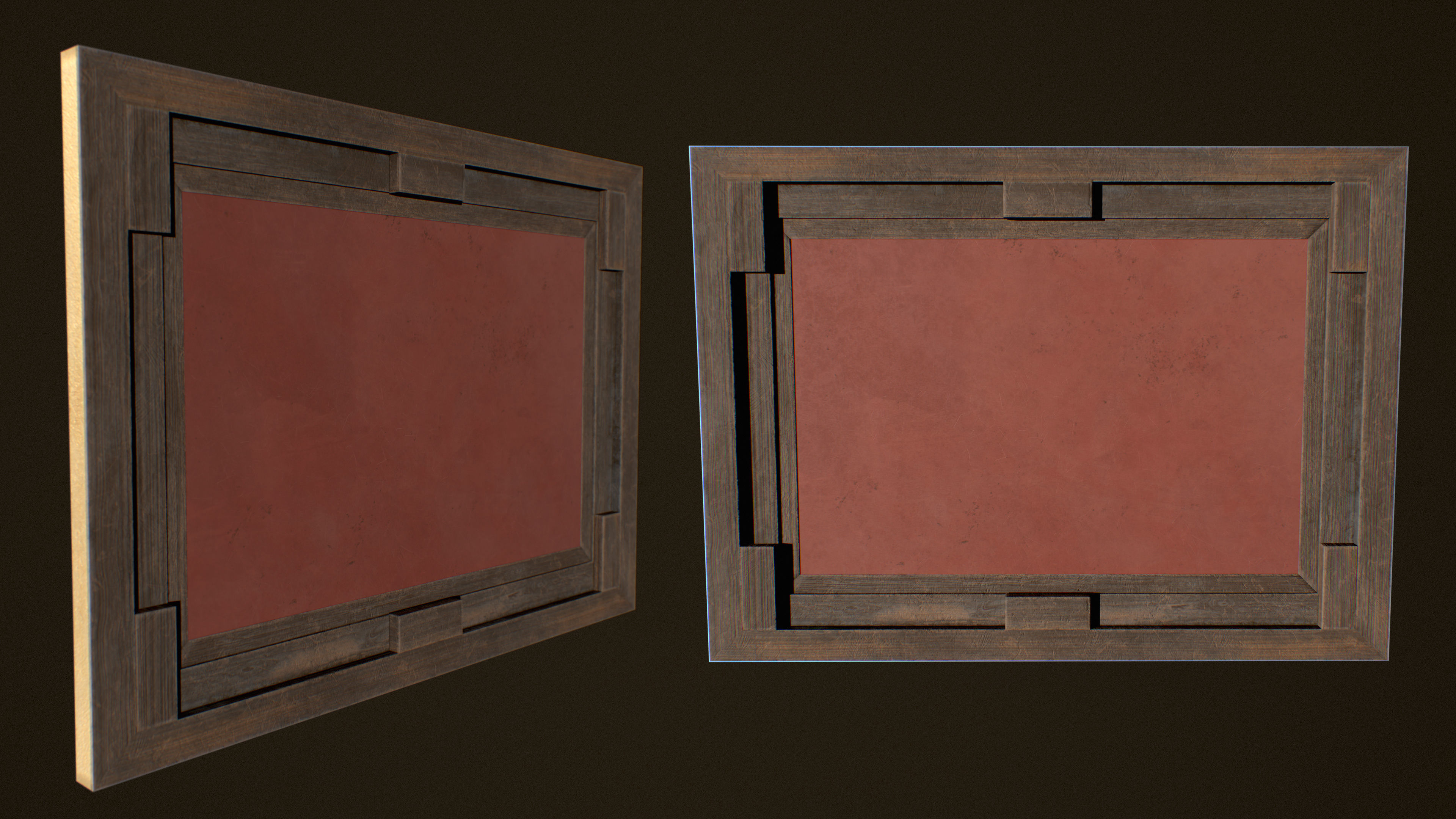 Victorian Framed Painting Low-poly 3D model_6