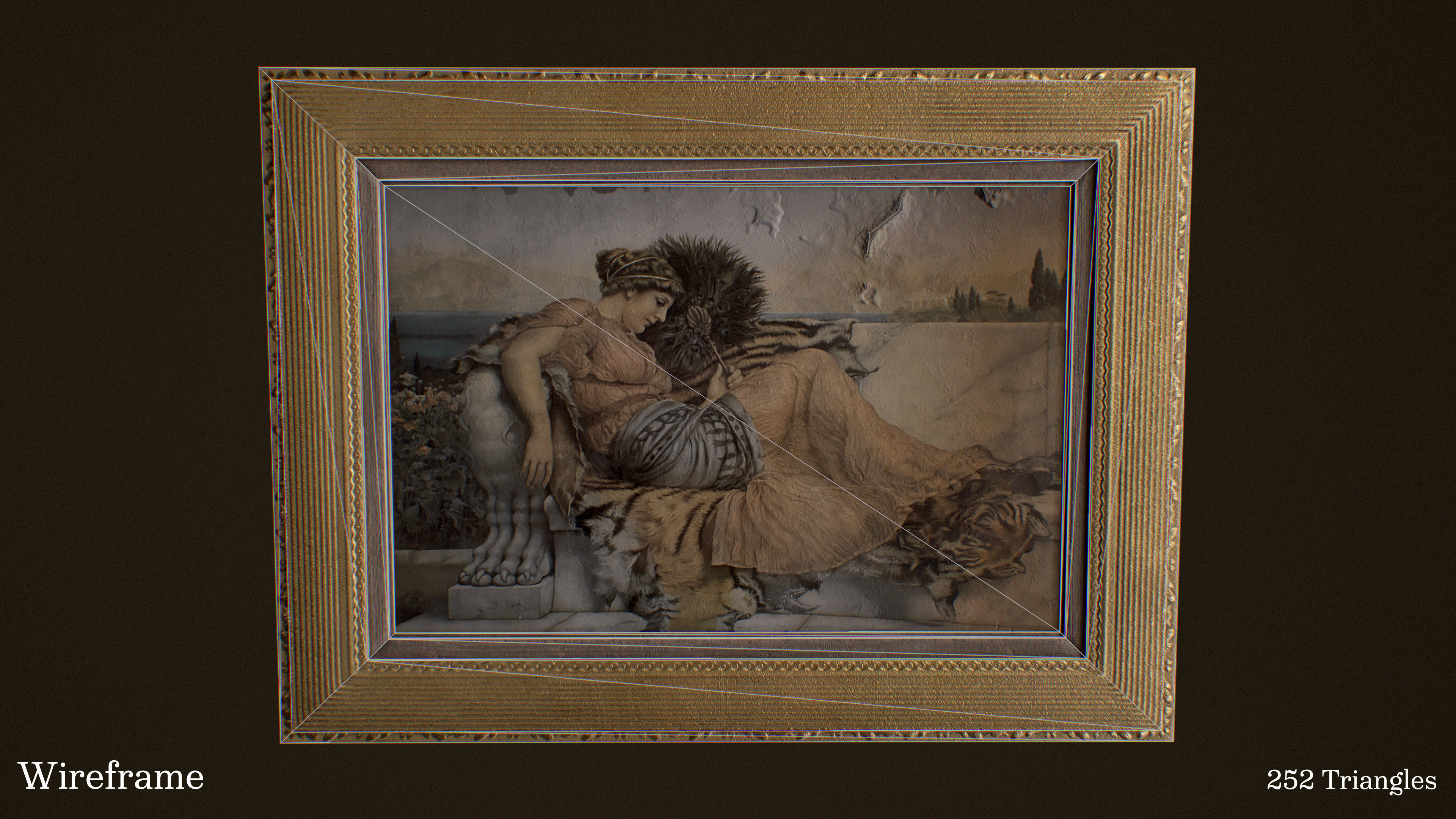 Victorian Framed Painting Low-poly 3D model_15