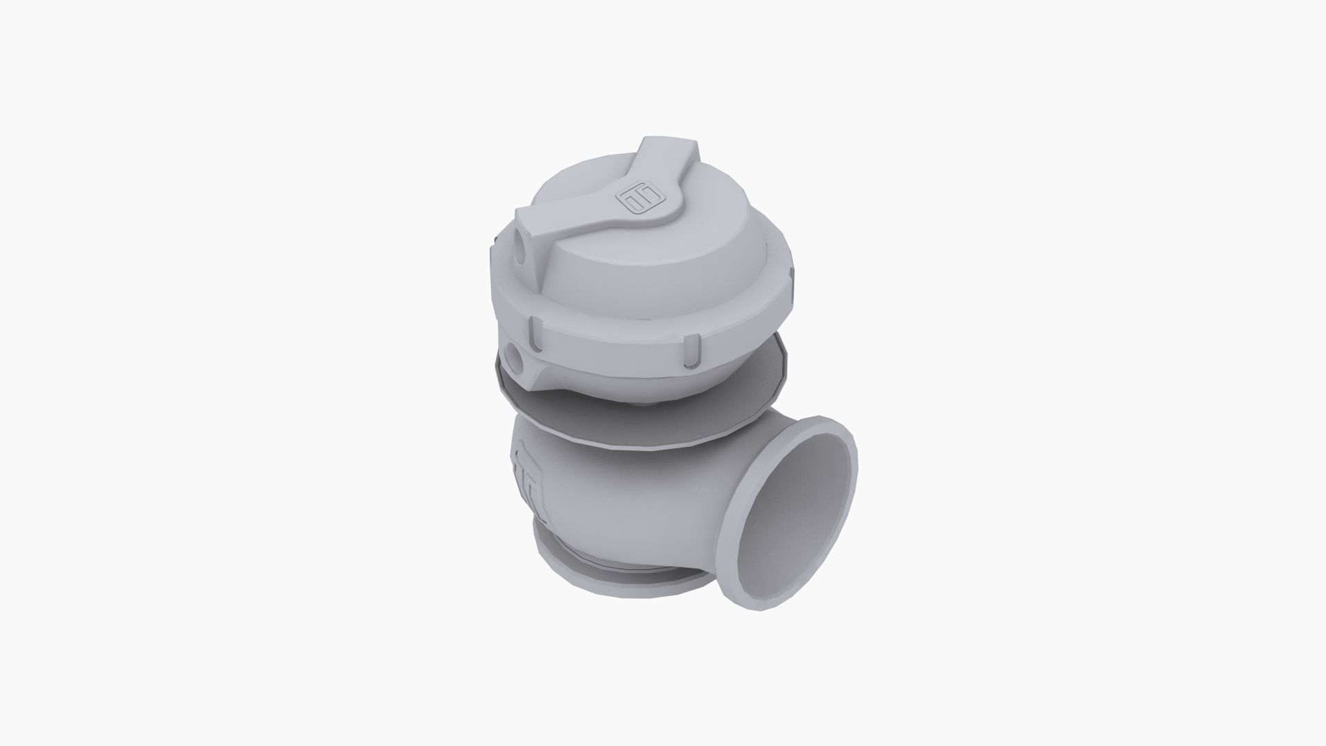 Turbosmart Pro-Gate50 wastegate Low-poly 3D model_6