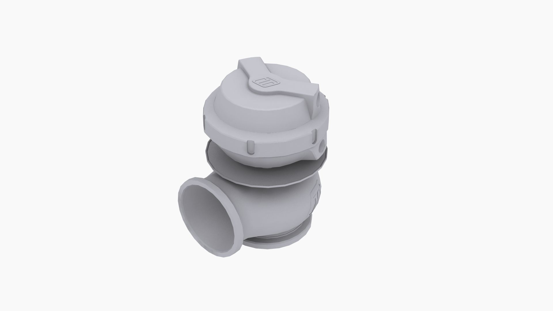 Turbosmart Pro-Gate50 wastegate Low-poly 3D model_8