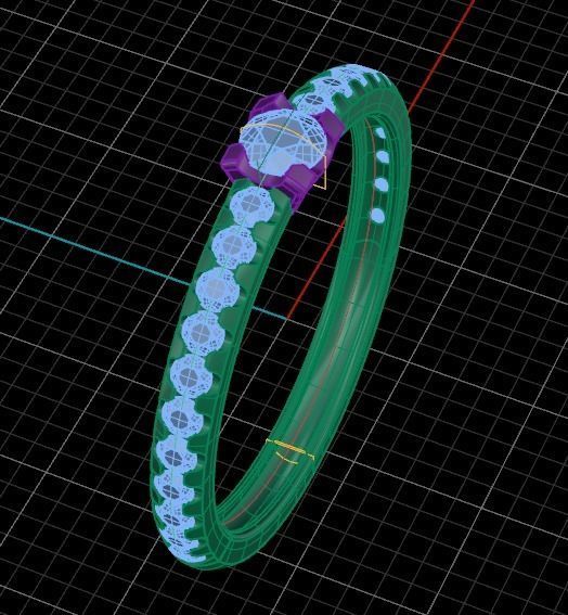 womens ring 3D print model_7