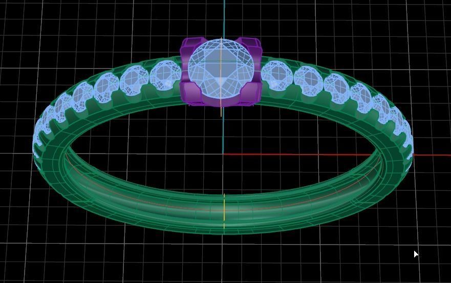 womens ring 3D print model_6