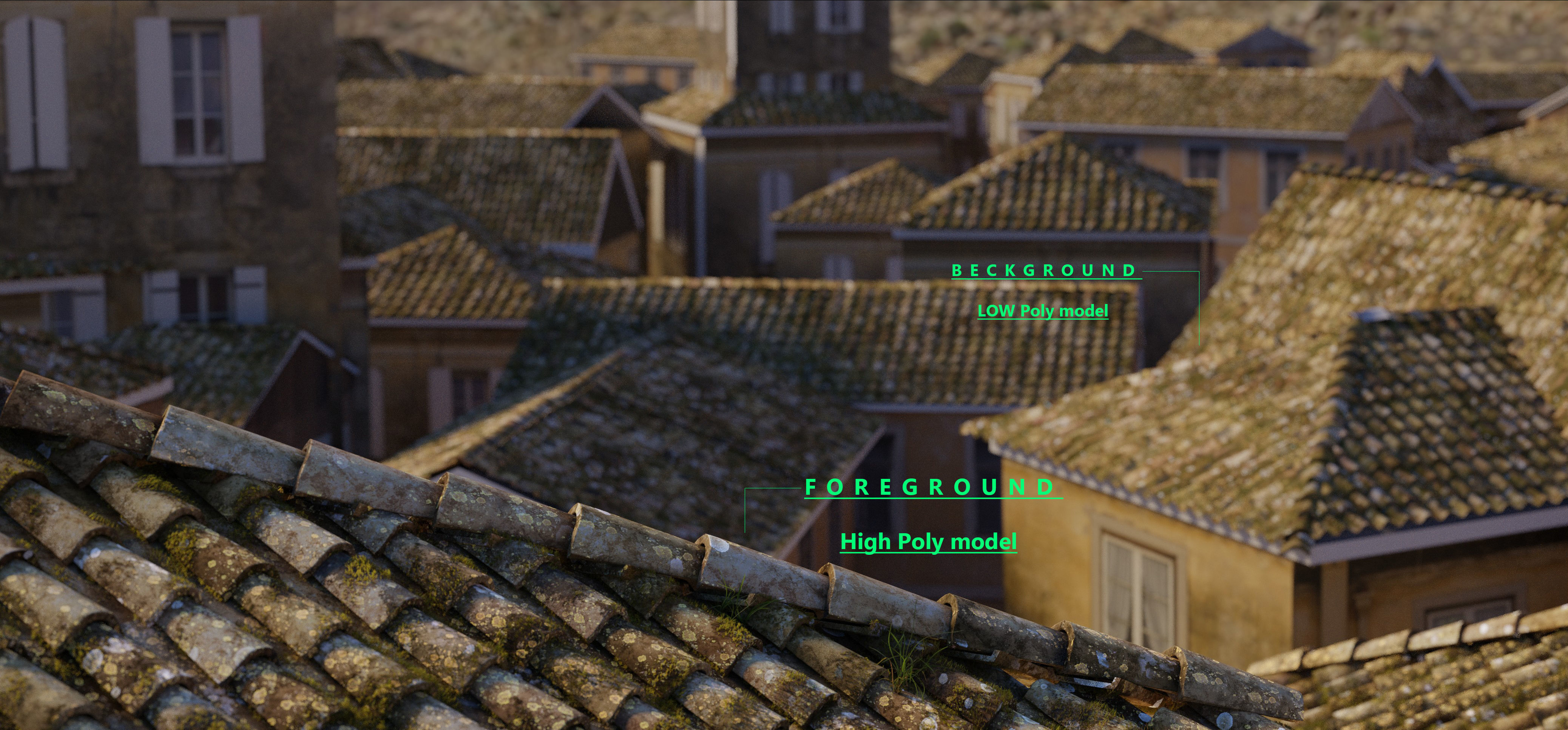 RoofTop - Tile Realistic - High and Low  Low-poly 3D model_20