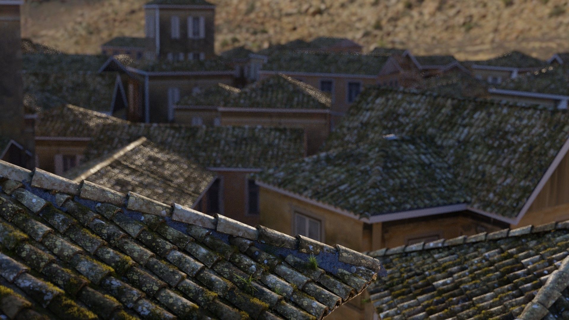 RoofTop - Tile Realistic - High and Low  Low-poly 3D model_4