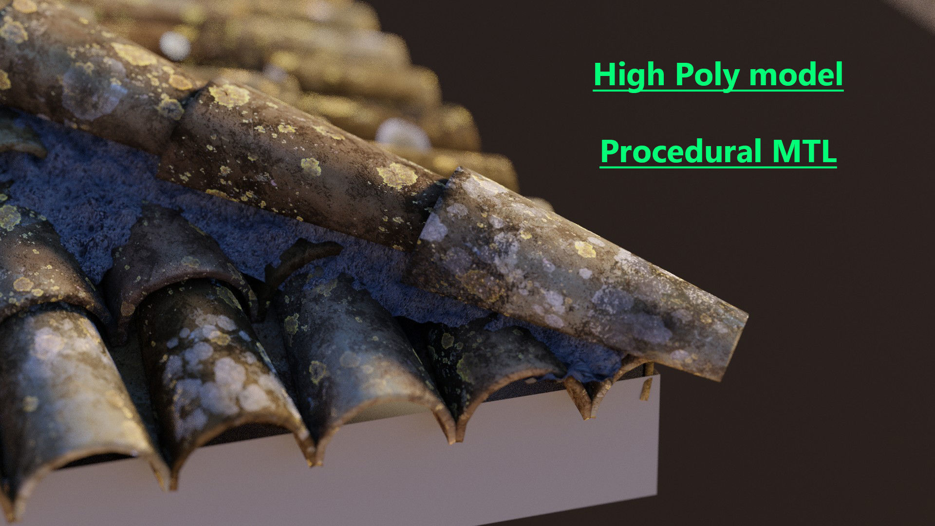 RoofTop - Tile Realistic - High and Low  Low-poly 3D model_7