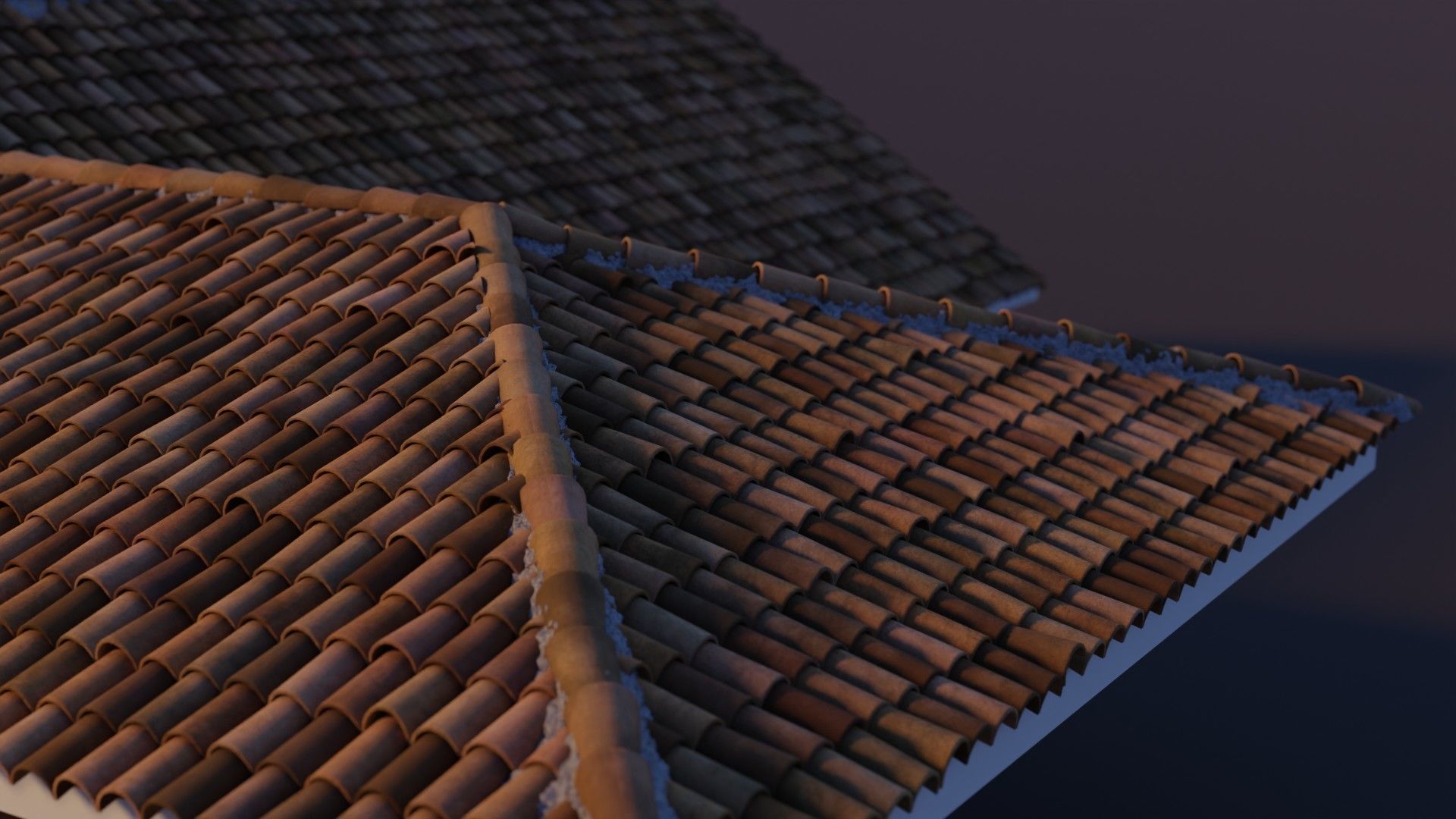 RoofTop - Tile Realistic - High and Low  Low-poly 3D model_27