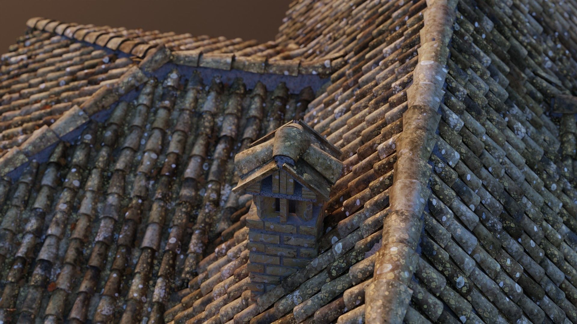 RoofTop - Tile Realistic - High and Low  Low-poly 3D model_40