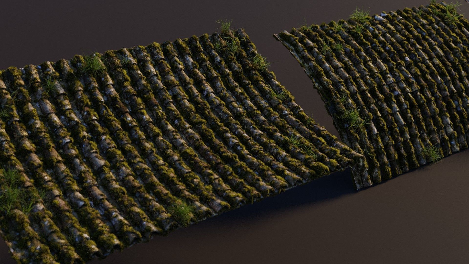 RoofTop - Tile Realistic - High and Low  Low-poly 3D model_25