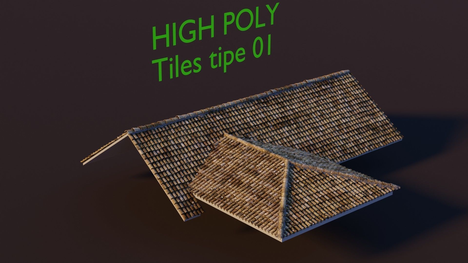 RoofTop - Tile Realistic - High and Low  Low-poly 3D model_21
