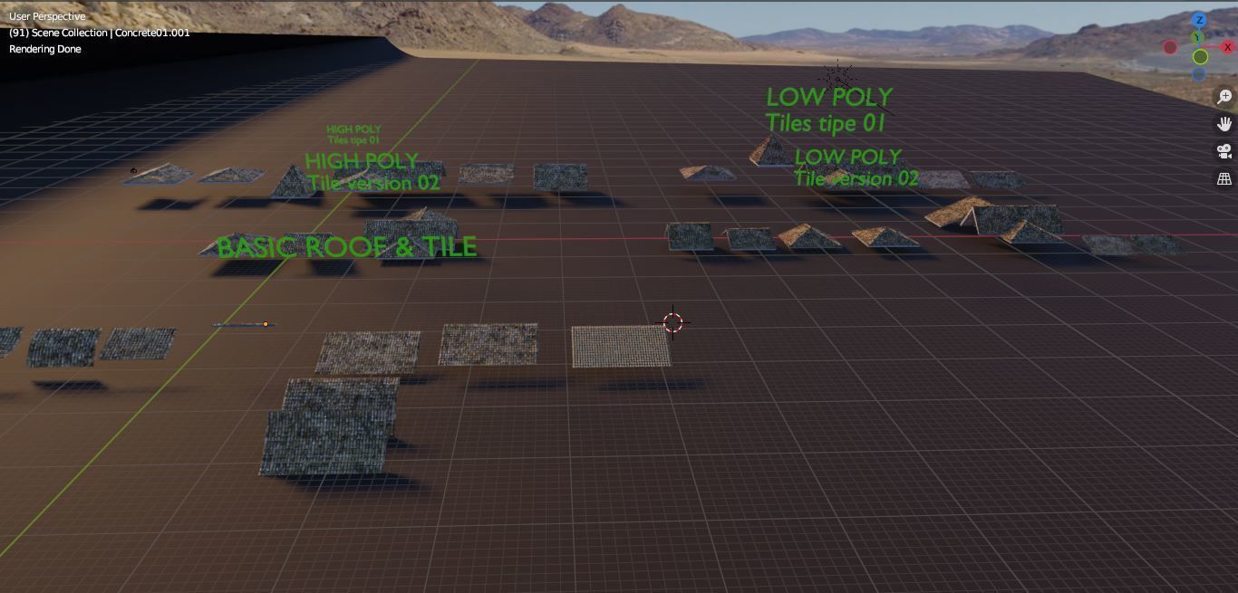 RoofTop - Tile Realistic - High and Low  Low-poly 3D model_44