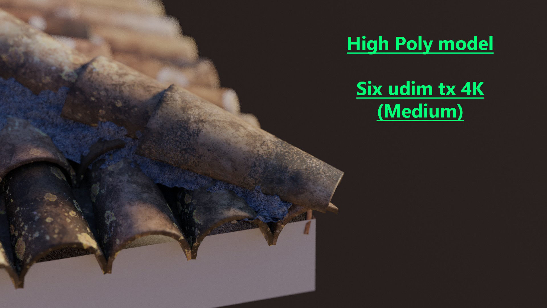 RoofTop - Tile Realistic - High and Low  Low-poly 3D model_8