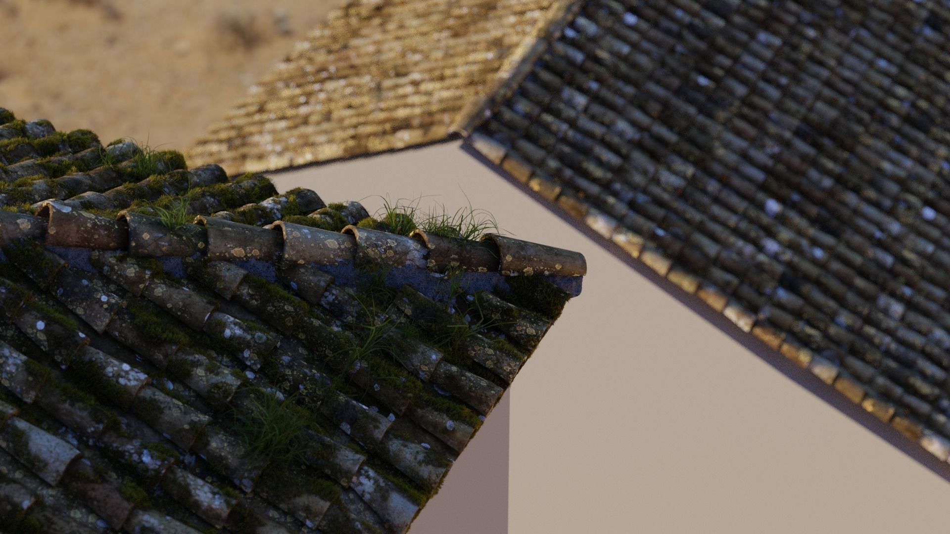 RoofTop - Tile Realistic - High and Low  Low-poly 3D model_41