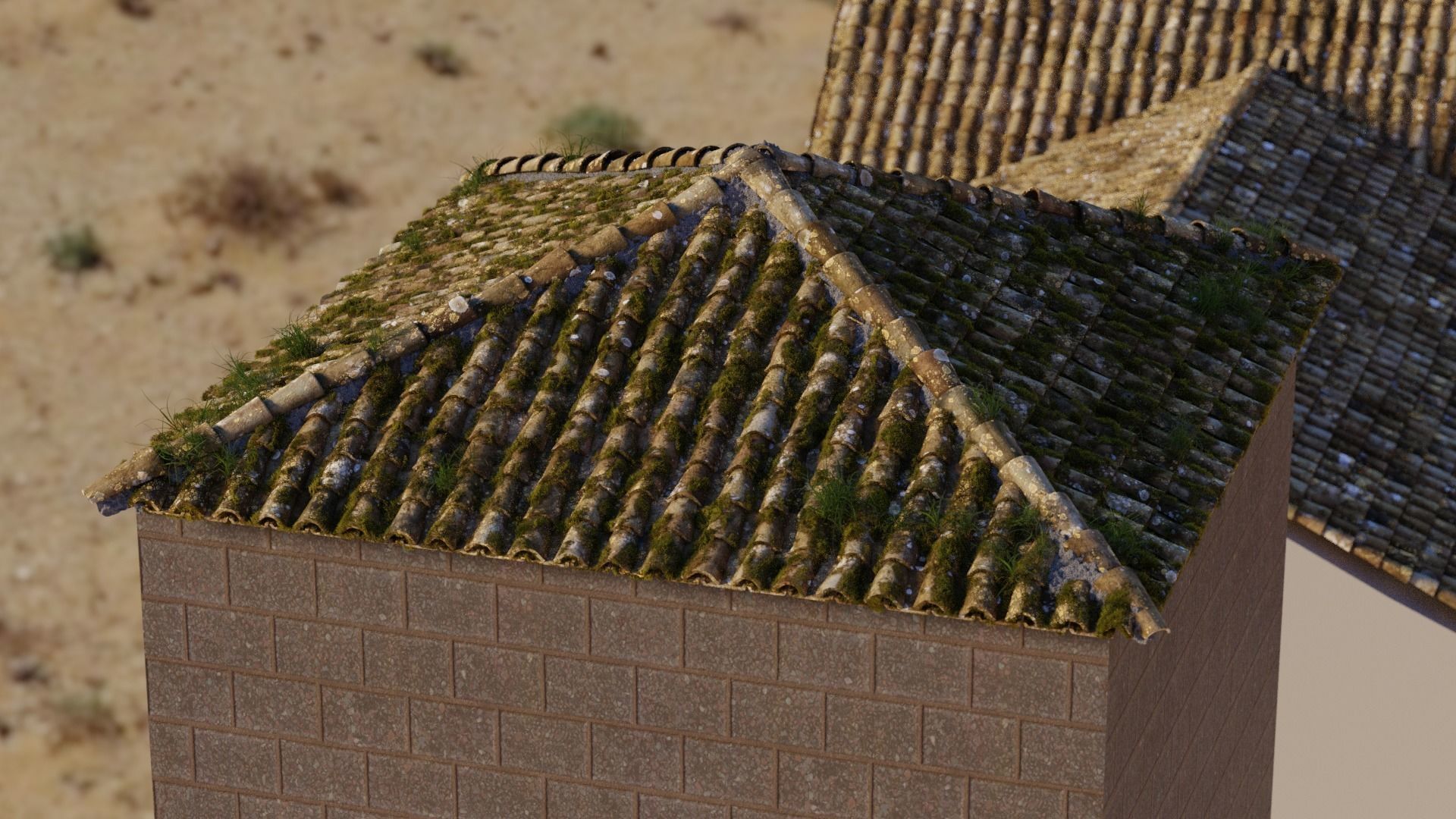 RoofTop - Tile Realistic - High and Low  Low-poly 3D model_42