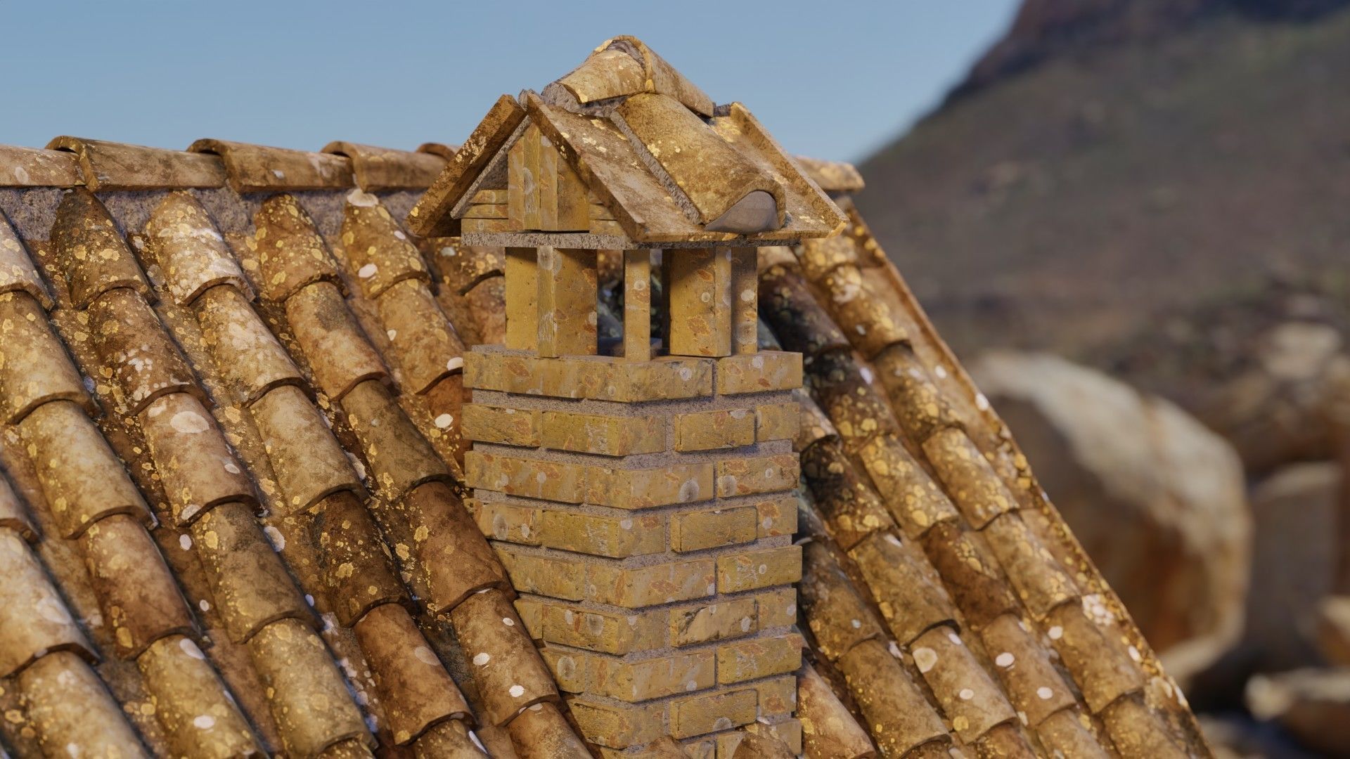 RoofTop - Tile Realistic - High and Low  Low-poly 3D model_39