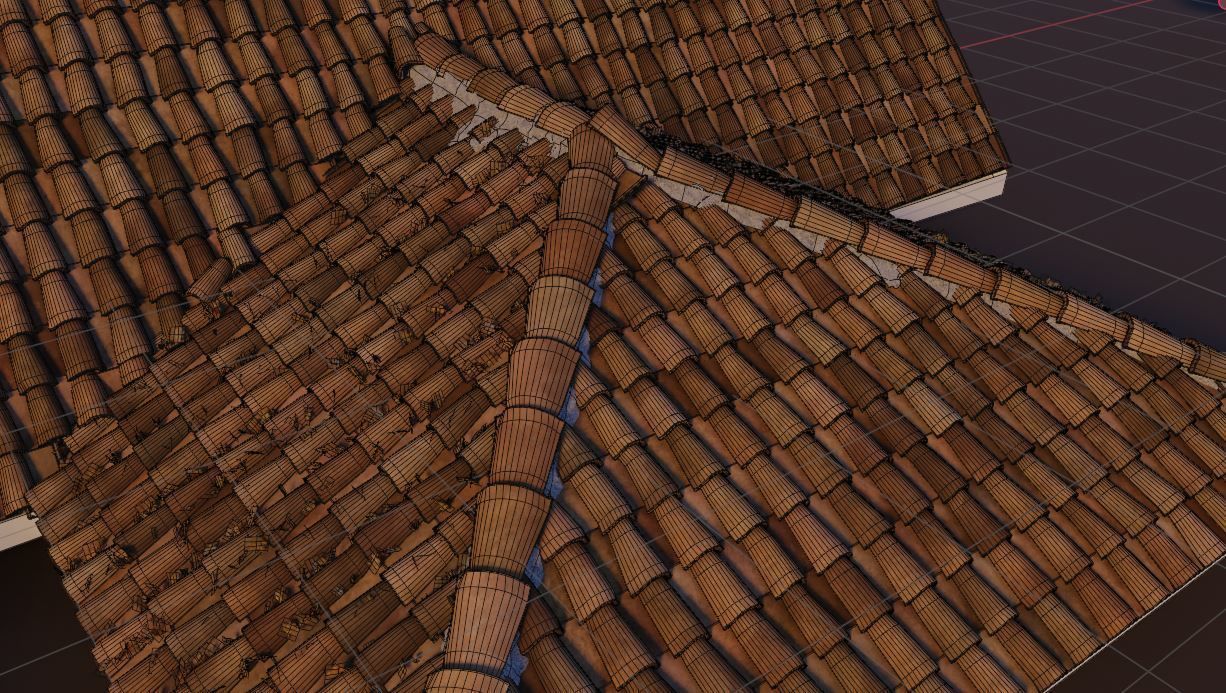 RoofTop - Tile Realistic - High and Low  Low-poly 3D model_58