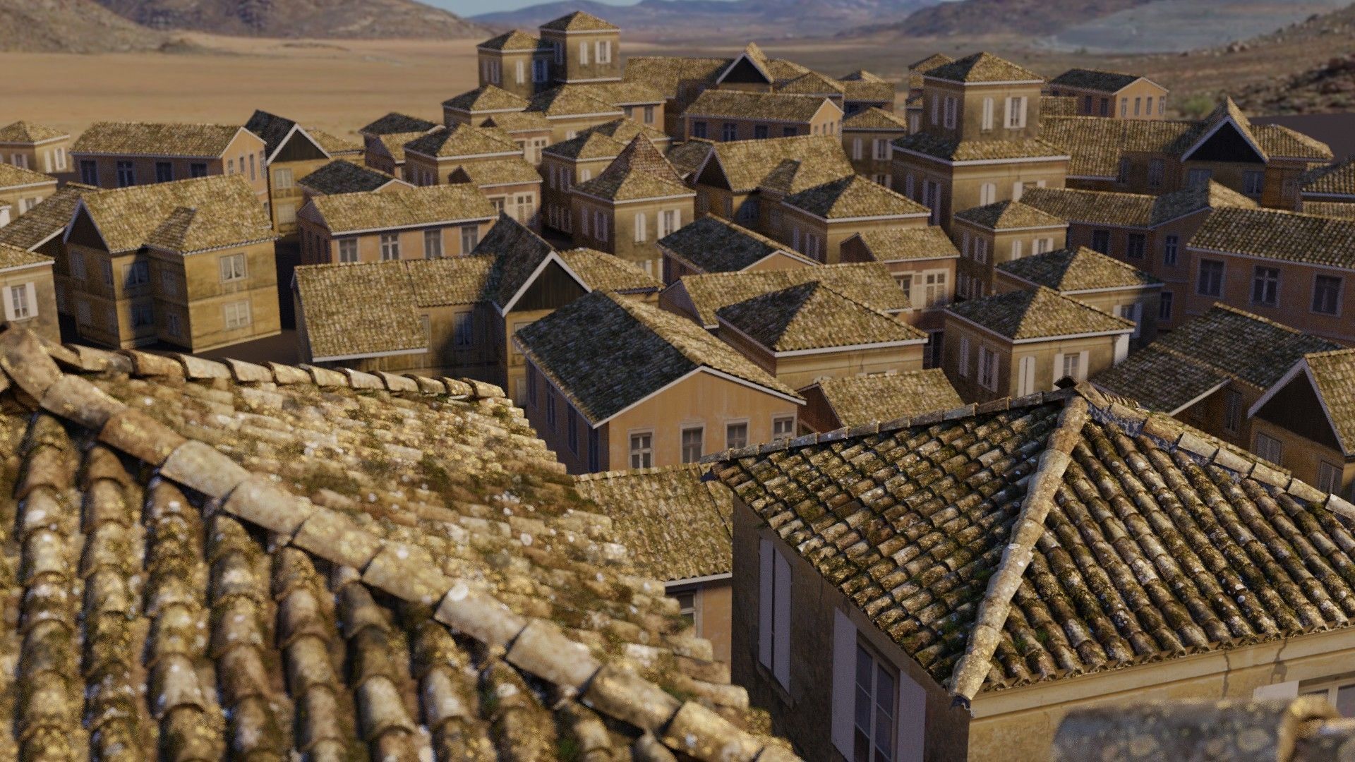 RoofTop - Tile Realistic - High and Low  Low-poly 3D model_18