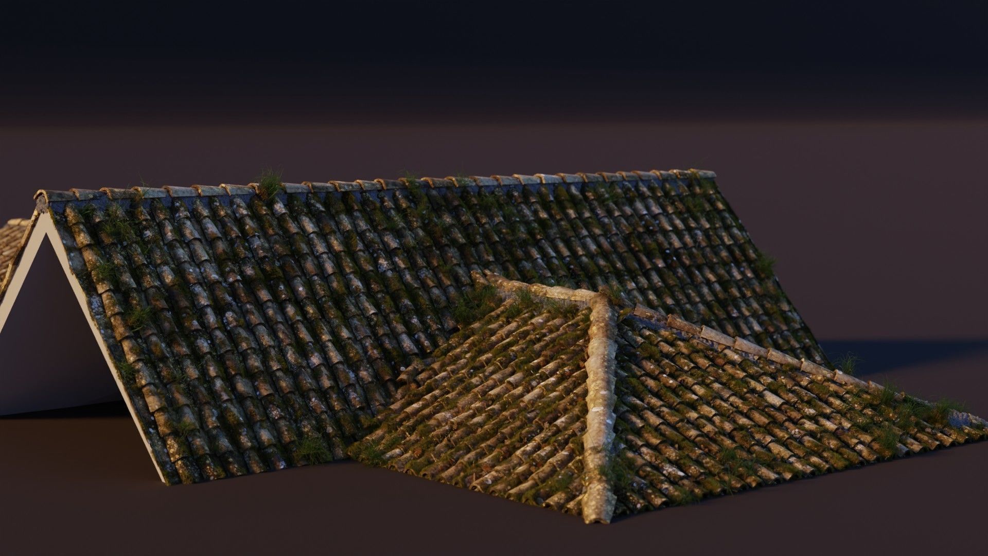 RoofTop - Tile Realistic - High and Low  Low-poly 3D model_26