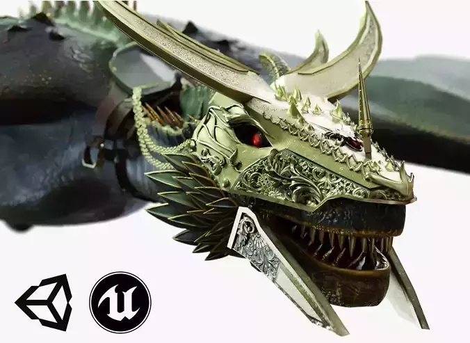 Armored Dragon Low-poly 3D model
