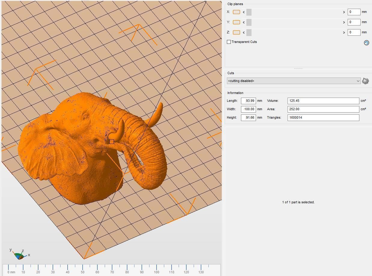 Elephant head 3D print model_17