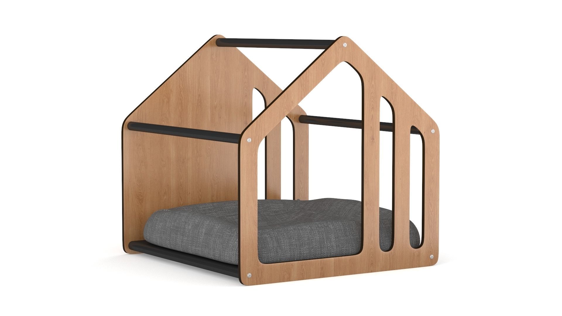 Pet house Low-poly 3D model_1