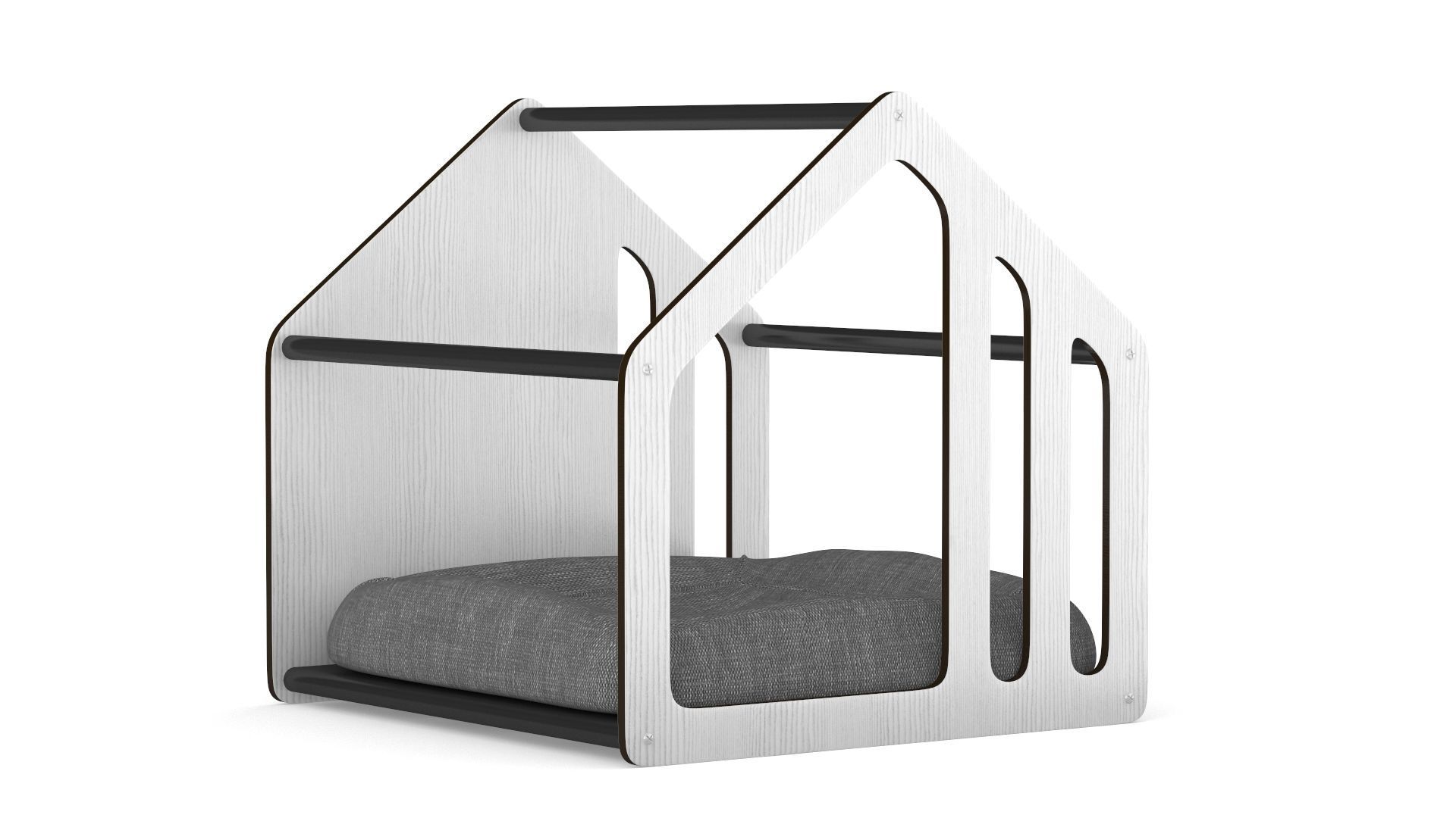Pet house Low-poly 3D model_7