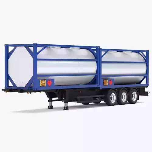 Chassis Semi Trailer with Tank Container