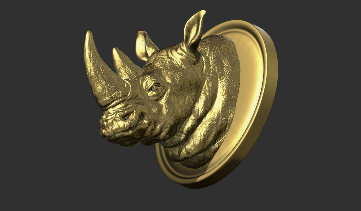 Rhinoceros grin head 3D print model_6