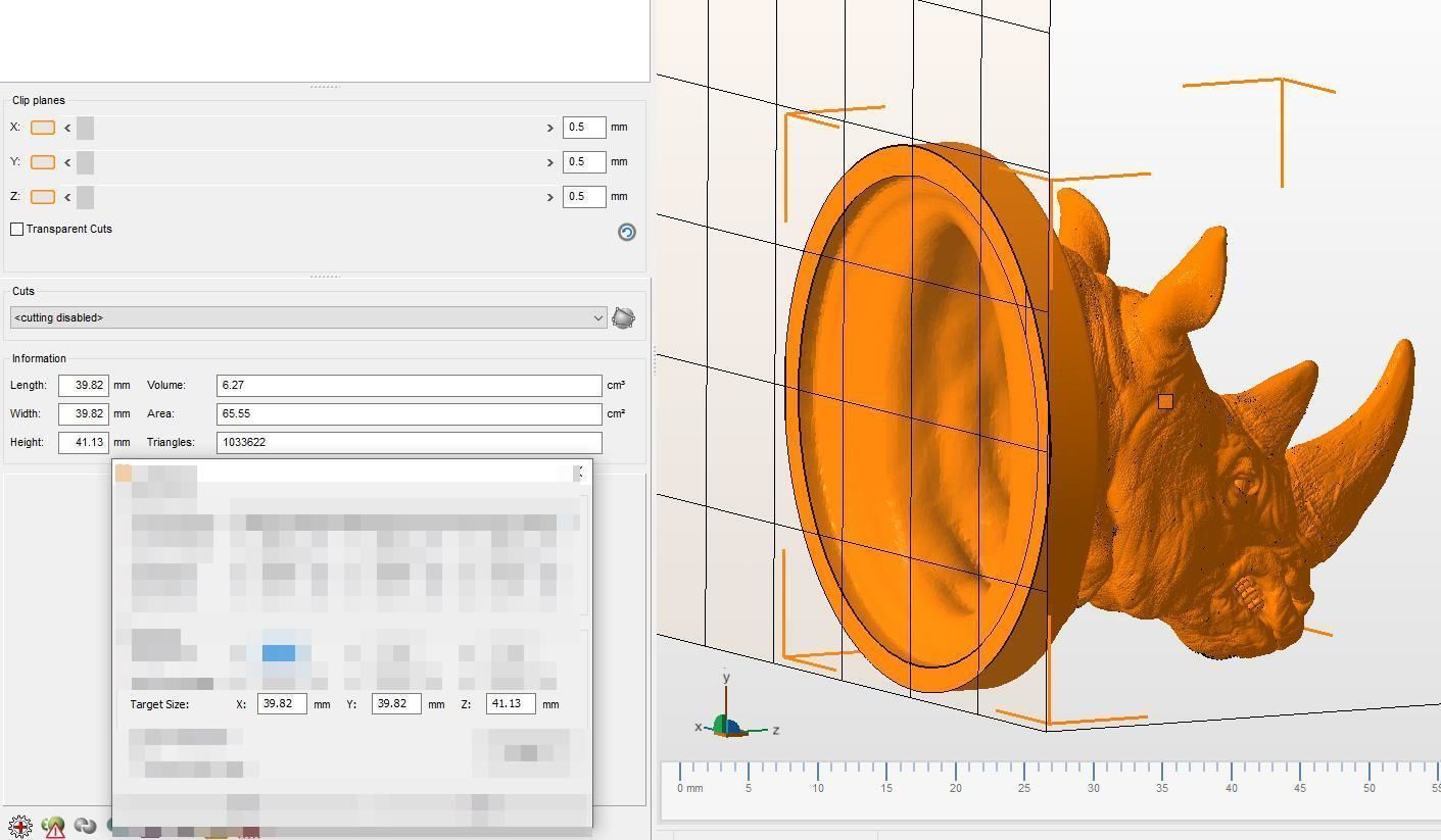 Rhinoceros grin head 3D print model_28