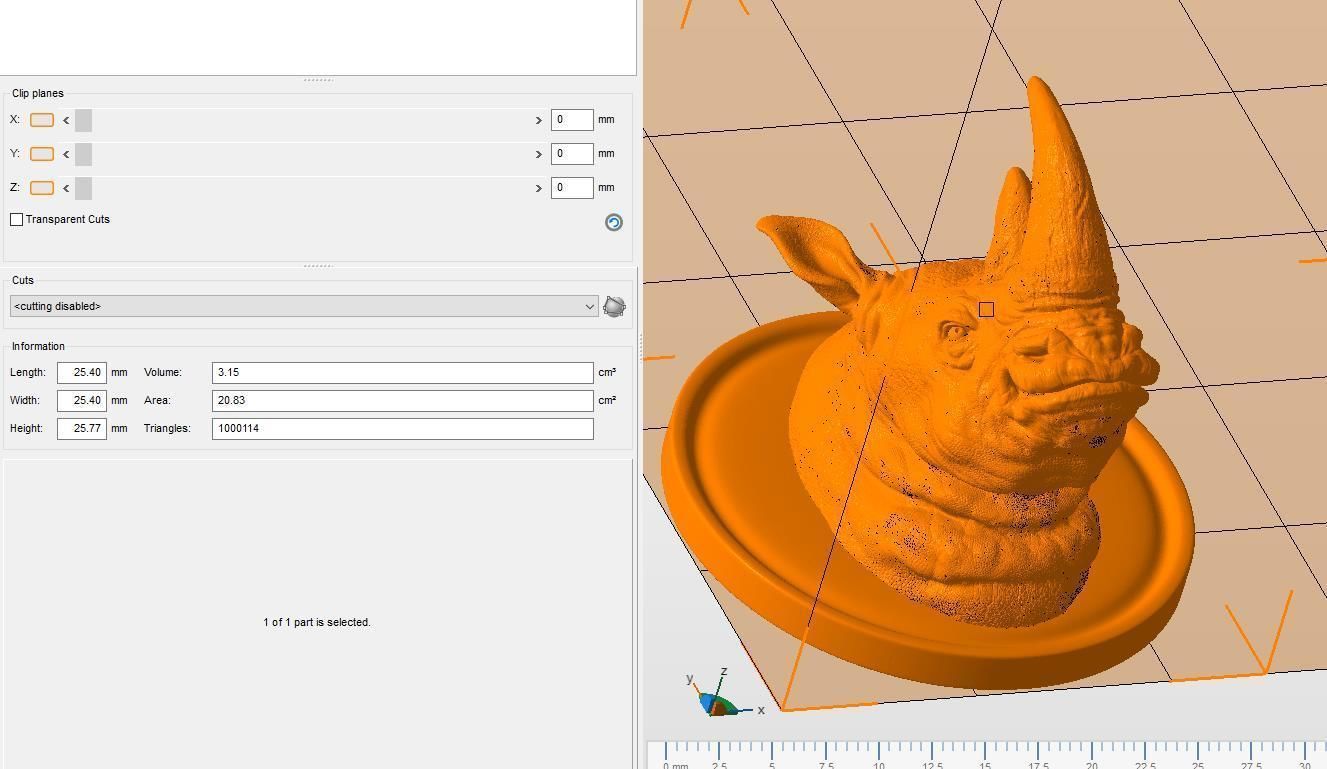 Rhinoceros grin head 3D print model_25