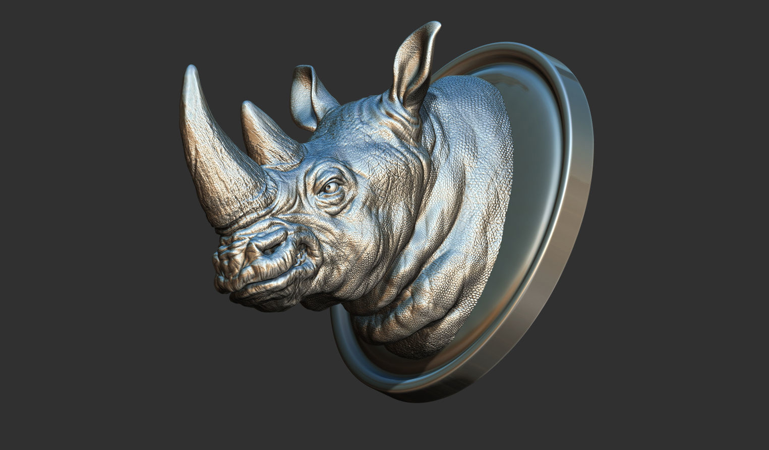 Rhinoceros grin head 3D print model_2