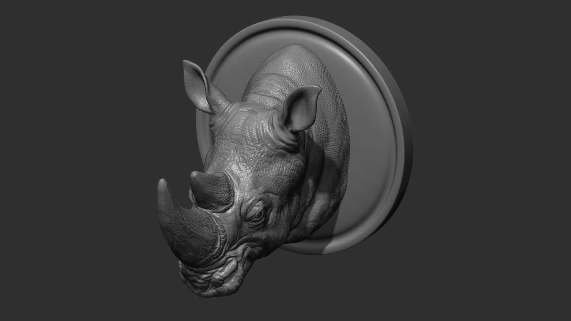 Rhinoceros grin head 3D print model_13